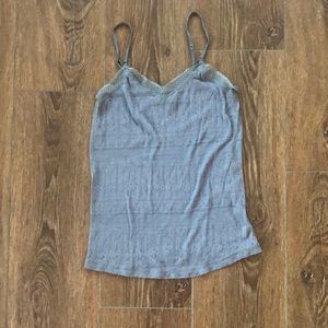 Grey eyelit tank top